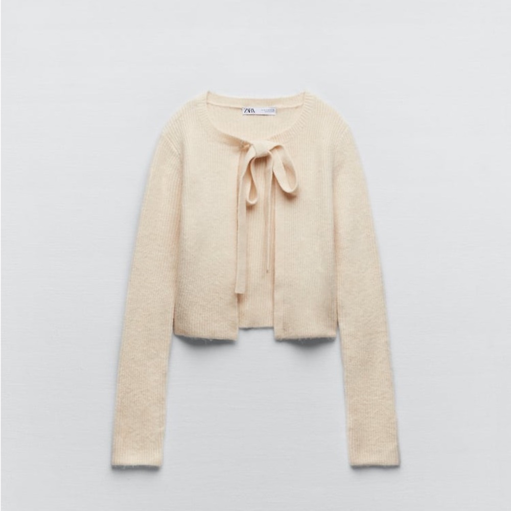 Zara Wool Blend Tie Cardigan and Tank Set